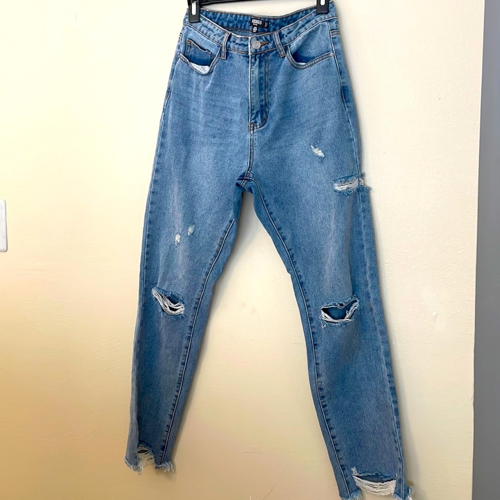 Missguided Petite Ripped Denim Jeans